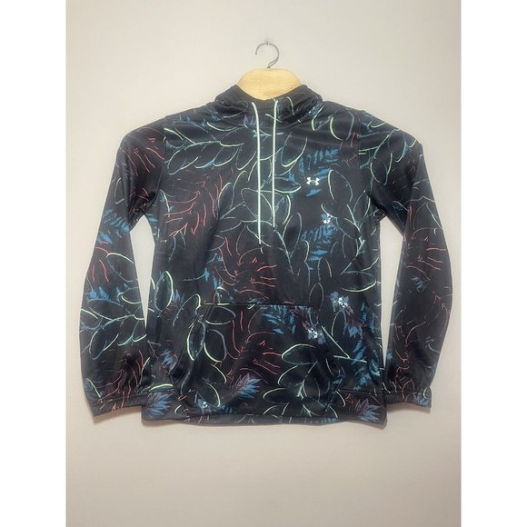 Under Armour Womens Hoodie Size Small All Over Botanical Neon Print Loose‎ Fit - Picture 1 of 6